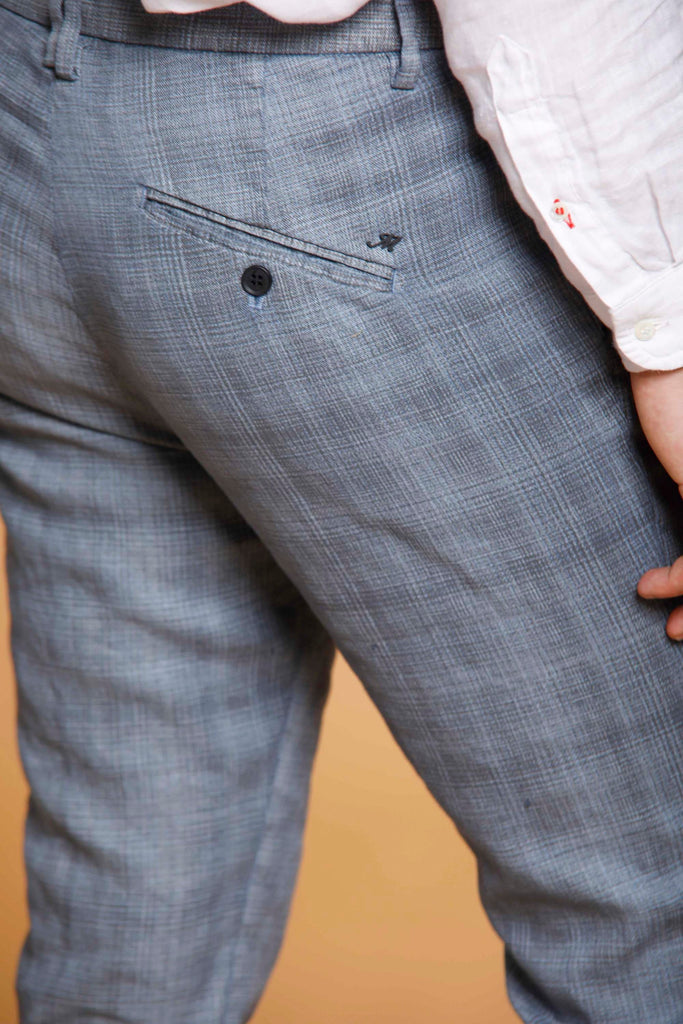 Osaka 1 Pinces pantalone chino uomo in lino stampa galles carrot fit