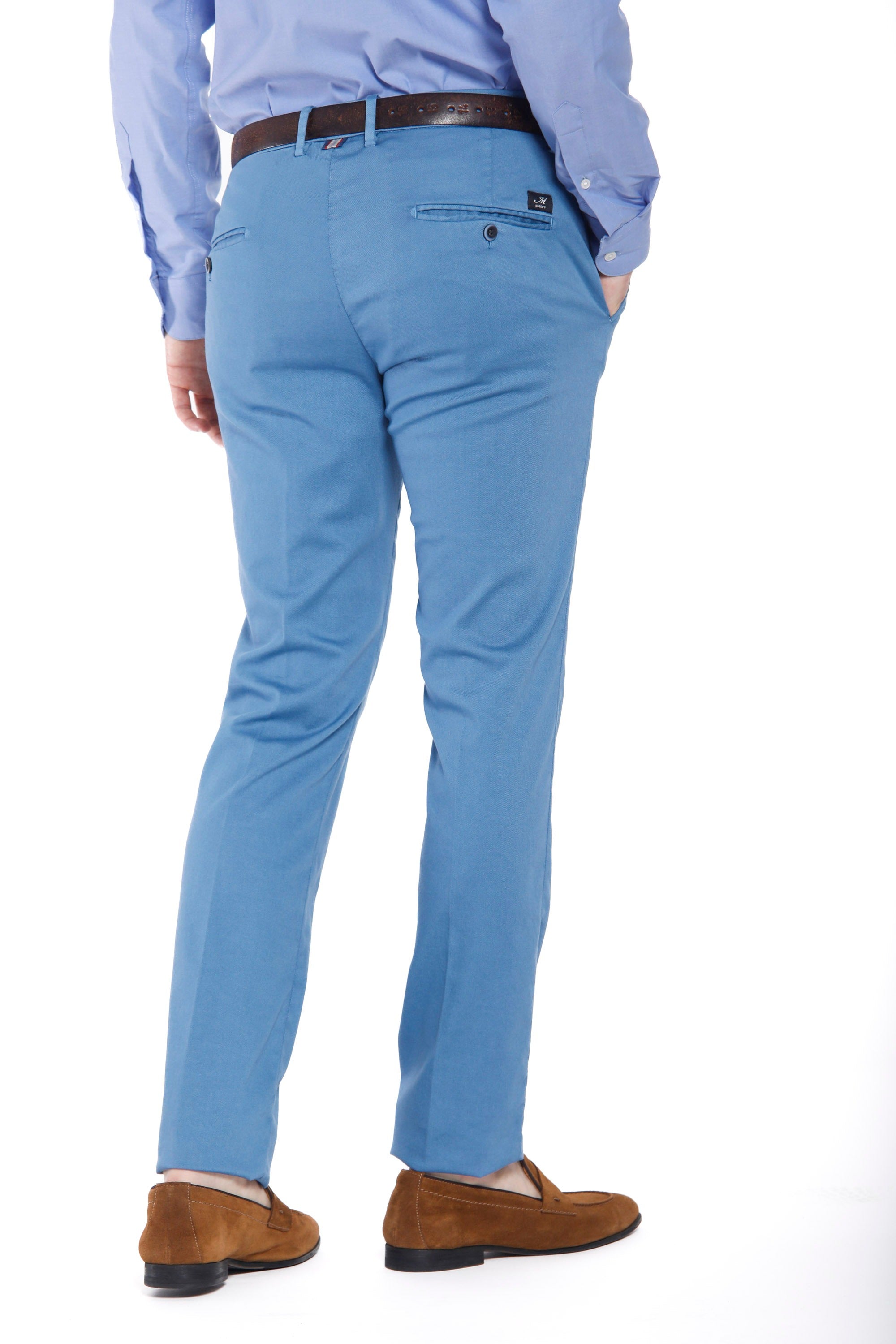 Torino Style man chino pants in cotton and tencel slim