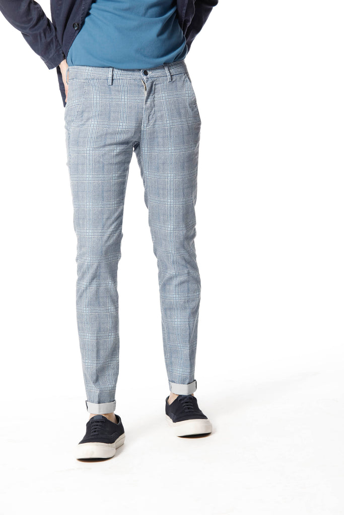 Torino Style pantalone chino uomo in twill di cotone stampa galles slim fit