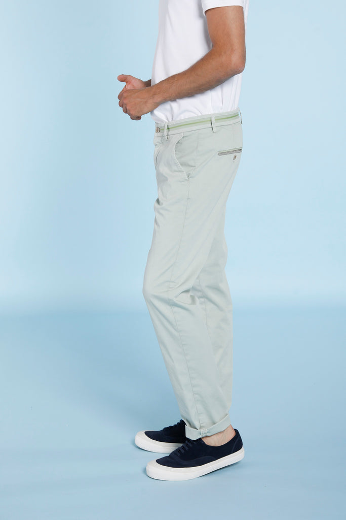 Torino Tapes pantalone chino uomo in raso stretch con nastri slim fit