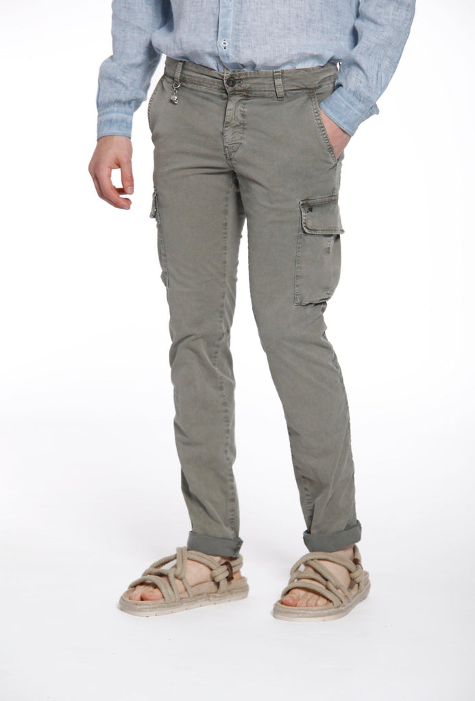 Chile pantalone cargo uomo in twill stretch con special washing extra slim fit