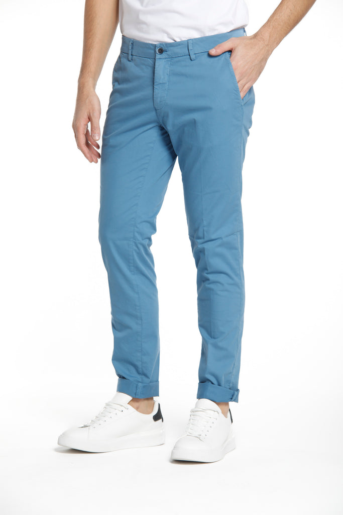 Milano Style pantalone chino uomo in gabardina stretch extra slim fit ①