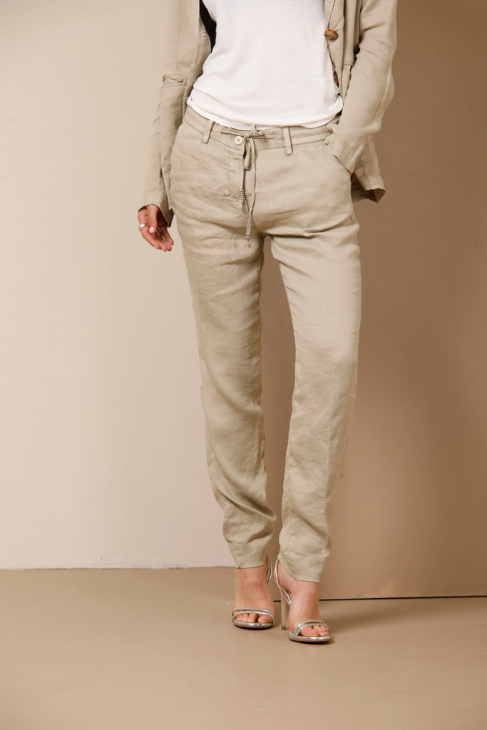 New York Jog pantalone chino donna in misto lino regular