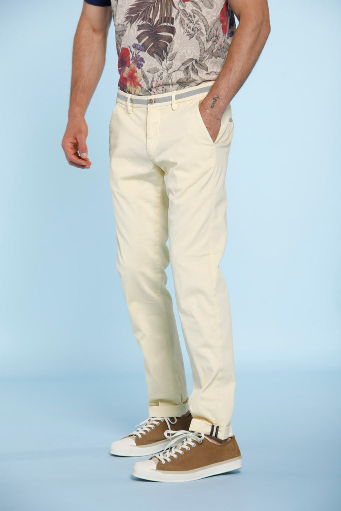Torino University pantalone chino uomo in raso stretch slim fit